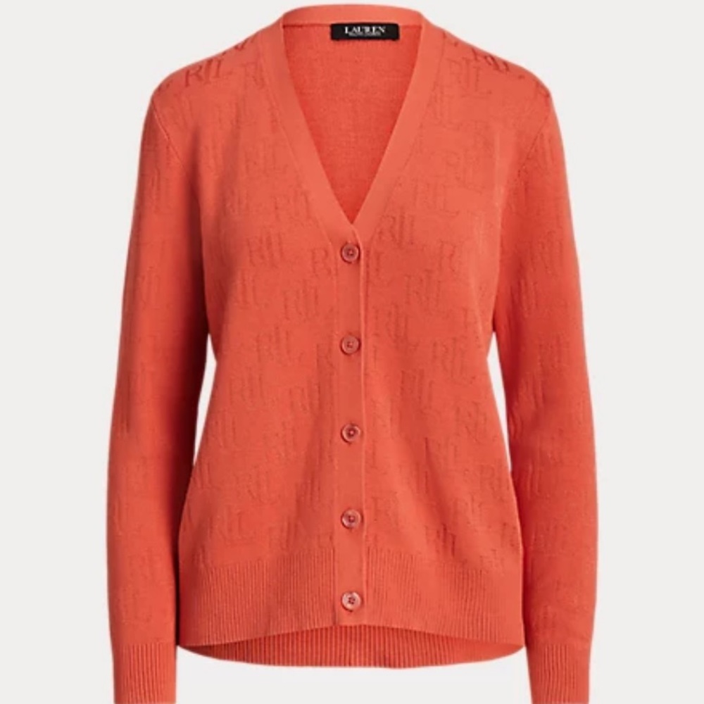 Lauren Ralph Lauren 
Monogram Jacquard Cardigan